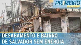 Com fortes chuvas, imóvel desaba e interdita ruas em Salvador | Primeiro Impacto (27/11/24)