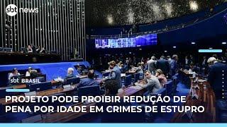 Senado aprova projeto que proíbe redução de pena por idade em crimes de estupro | #SBTBrasil 