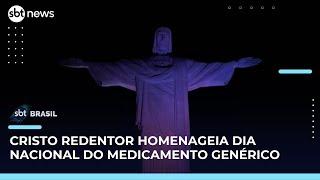 Cristo Redentor é iluminado em homenagem ao Dia do Medicamento Genérico | SBT Brasil (20/05/25)