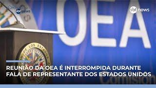 OEA discute ação dos EUA na Venezuela e representante americano é interrompido | #JornalSBTNews