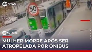 Motorista de ônibus que atropelou e matou mulher é afastado das funções | #SBTNotícias