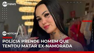 Ex que esfaqueou influenciadora durante live é preso em SP | #SBTNotícias