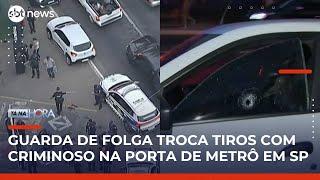 GCM à paisana atira em suspeito durante assalto em frente à estação Armênia | Tá na Hora (05/05/25)