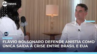 Flávio Bolsonaro defende anistia como única saída para crise entre Brasil e EUA | #SBTBrasil