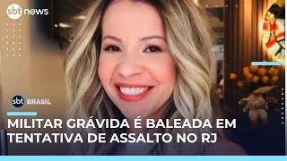Sargento da Marinha grávida é baleada em tentativa de assalto na Baixada Fluminense | #SBTBrasil 