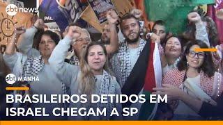 Após cessar-fogo em Gaza, ativistas brasileiros detidos por Israel chegam a SP | #SBTManhã