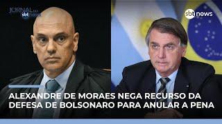 Moraes nega recurso da defesa de Bolsonaro para levar caso ao plenário | #JornaldoSBTNews