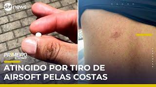 Metalúrgico leva tiro de airsoft pelas costas ao sair de oficina na Grande SP | #PrimeiroImpacto