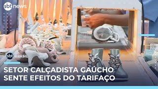 Tarifaço reduz em 18% as exportações de calçados do RS para os EUA | #SBTBrasil