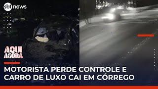 Homem morre após perder controle de BMW e cair em córrego de SP | #AquiAgora