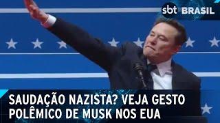 Gesto de Musk em evento da posse de Trump é comparado a saudação nazista | SBT Brasil (20/01/25)