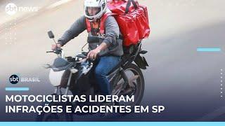Motociclistas lideram autuações por infrações graves em São Paulo, aponta Detran | #SBTBrasil 
