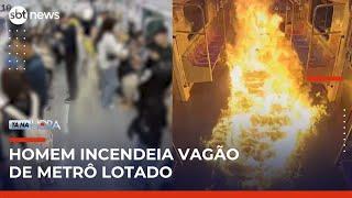 Homem incendeia vagão de metrô na Coreia do Sul após divórcio; veja vídeo | #TanaHora