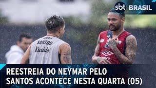 Neymar reestreia pelo Santos após 12 anos longe do futebol brasileiro | SBT Brasil (05/02/25)