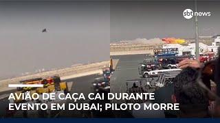 Avião de caça cai durante apresentação em Dubai e piloto morre
