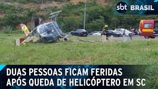 Queda de helicóptero deixa dois feridos em Santa Catarina | SBT Brasil (04/01/25)