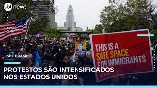 Protestos contra lei anti-imigração de Trump se espalham pelos EUA | #SBTBrasil 