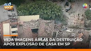SP: Imagens aéreas após explosão em casa com fogos de artifício revela dimensão dos danos | #SBTManha