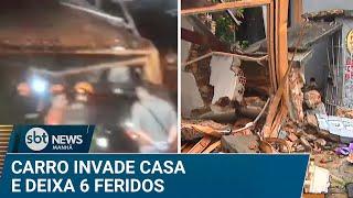 Carro desgovernado invade casa, derruba muro e deixa seis feridos | #SBTNews Manhã (26/12/24)