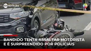 Criminoso é morto após PMs reagirem a tentativa de assalto | #SBTNotícias
