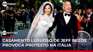 Última noite de festa encerra luxuoso casamento de Bezos em Veneza | #SBTNotícias