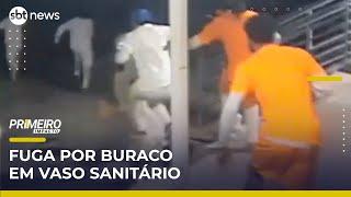 Detentos fogem de prisão nos EUA por buraco atrás de vaso | Primeiro Impacto (19/05/25)