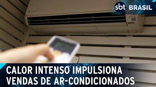 Onda de calor: venda de ar-condicionado cresce 20% em todo país | SBT Brasil (08/03/25)