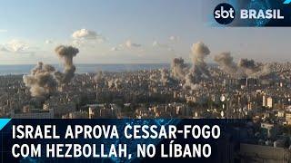 Israel aprova cessar-fogo com Hezbollah, no Líbano | SBT Brasil (26/11/24)