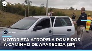 Romeiros são atropelados em rodovia a caminho de Aparecida; motorista estaria embriagado| #SBTBrasil