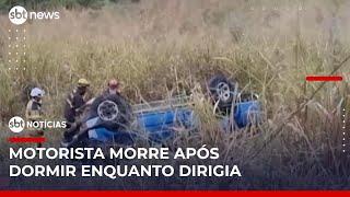 Carro capota após motorista dormir ao volante | #SBTNotícias