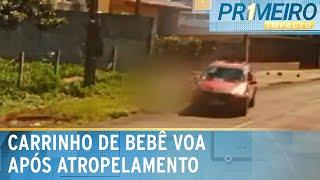 Flagra: Jovem é atropelado enquanto empurrava carrinho de bebê | Primeiro Impacto (25/03/25)