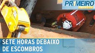 Trabalhador fica mais de 7 horas soterrado em escombros de obra | Primeiro Impacto (02/07/24)