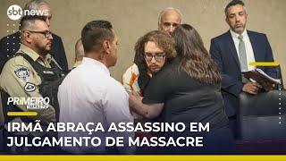 Mulher surpreende ao abraçar o assassino do irmão em julgamento | Primeiro Impacto (28/04/25)