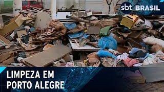Mais de mil toneladas de lixo já foram retiradas das ruas de Porto Alegre | SBT Brasil (20/05/24)