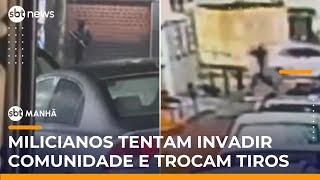 RJ: Milicianos tentam invadir Vila Kennedy e moradores sofrem com troca de tiros | #SBTManhã