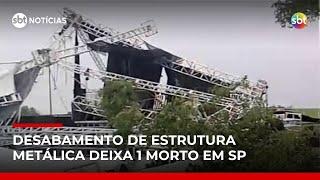 Estrutura desaba durante festa universitária no interior de SP | #SBTNotícias