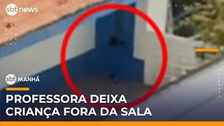 Criança de 3 anos é deixada do lado de fora da sala em escola de MG | #SBTManhã