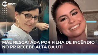Mãe resgatada por filha de incêndio em Cascavel (PR) recebe alta da UTI | #SBTBrasil