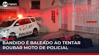 Bandido é baleado durante tentativa de assalto em Santo André (SP) | #SBTNotícias