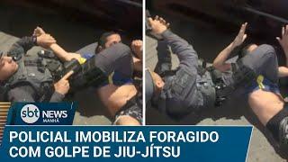 Procurado é imobilizado por PM com golpe de jiu-jitsu | #SBTNews Manhã (22/01/25)