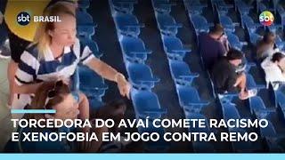 Torcedora do Avaí é flagrada cometendo racismo e xenofobia em jogo contra o Remo