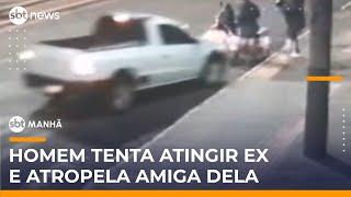 Flagra: Homem tenta matar ex-namorada e atropela amiga por engano | #SBTManhã