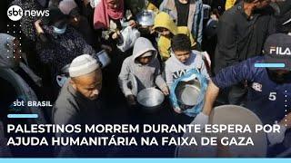 Pelo menos 51 palestinos são mortos na espera por caminhões de ajuda humanitária | #SBTBrasil