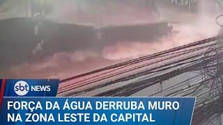 Fortes chuvas derrubam muro na zona leste de SP | #SBTNews (19/03/25)
