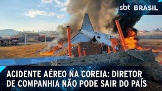 Polícia proíbe diretor da Jeju Air de sair da Coreia após explosão de avião | SBT Brasil (02/01/25)