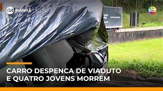 SP: Carro cai de viaduto no Rodoanel e quatro jovens morrem | #SBTManha