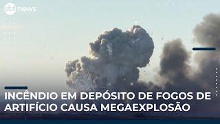 Depósito de fogos de artifício pega fogo e explode nos Estados Unidos