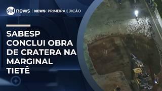 Sabesp conclui obra de megacratera na Marginal Tietê | #NewsPrimeiraEdição