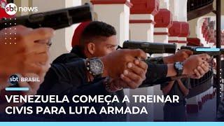 Venezuela começa a treinar civis para luta armada em meio a tensões com os EUA | #SBTBrasil