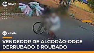 Vendedor de algodão-doce é assaltado e idoso é derrubado | #SBTManhã